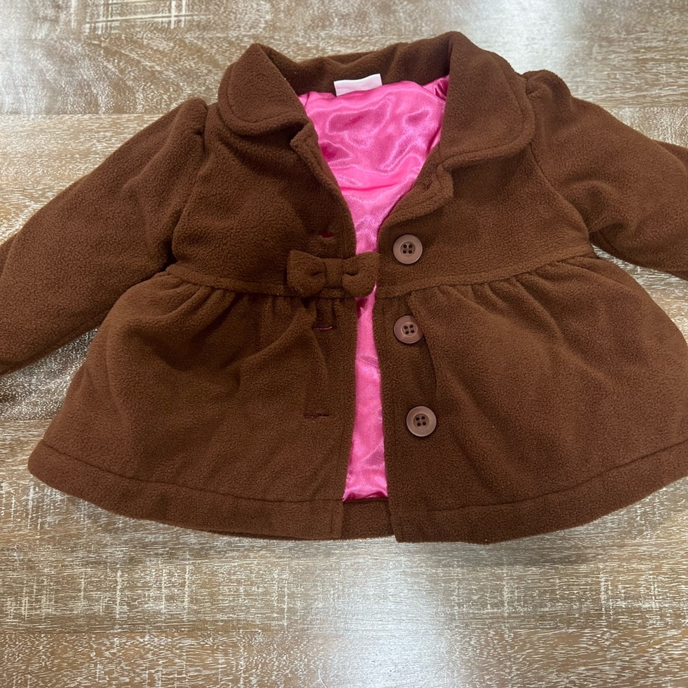 Brown peacoat for baby girl 9 months